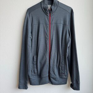 Icebreaker Mens Gray Long Sleeve Fleece Full Zip Size Medium Travel Casual